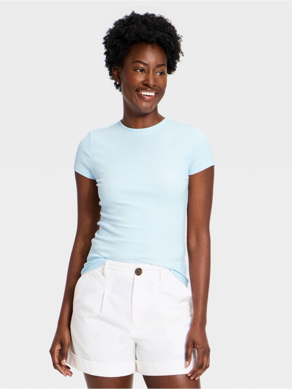A New Day Light Blue Short Sleeve Crewneck Tee
